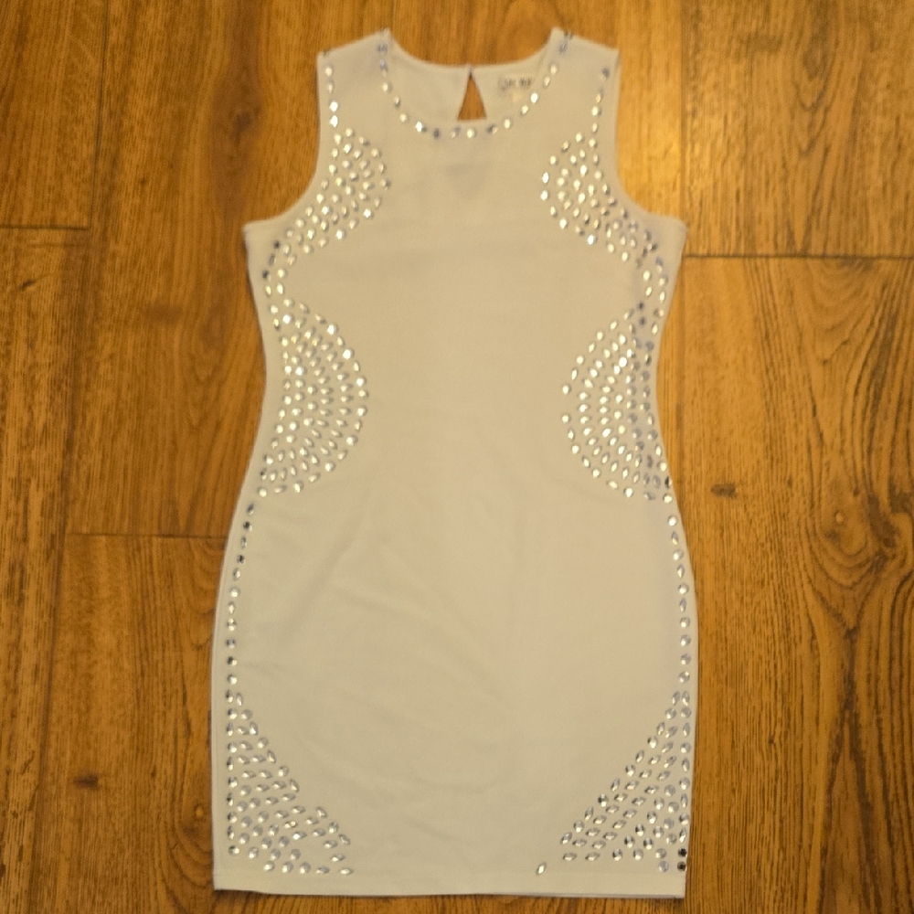 Say What? Silver Studded Mini Dress